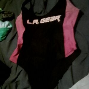 L.A. Gear Women's Black and Pink Swimsuit